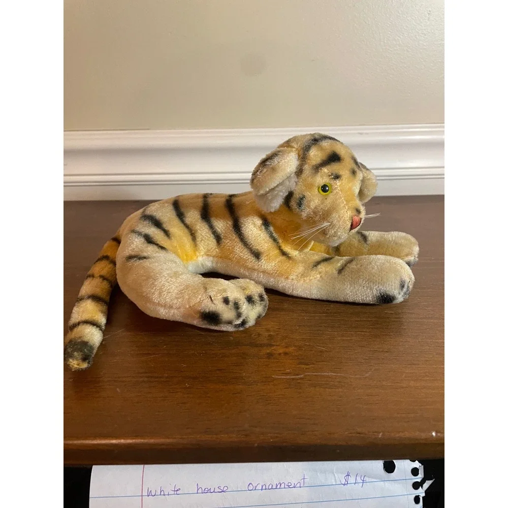 Vintage Tiger Cub Plush Stuffed Animal Herman Pecker Striped 9 Inch Toy